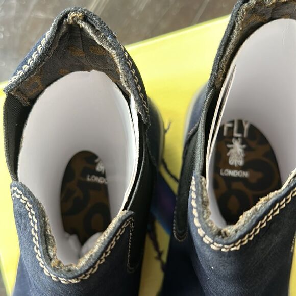 FLY LONDON WOMEN’S SALV BOOTS OIL SUEDE NAVY SIZE 42 NEW IN BOX - Picture 9 of 12